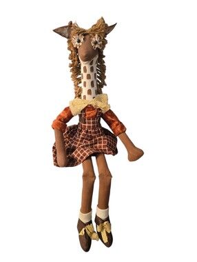 Vintage 1997 Heart Stealers Signed Plush Giraffe Shelf Sitter Handmade 32"